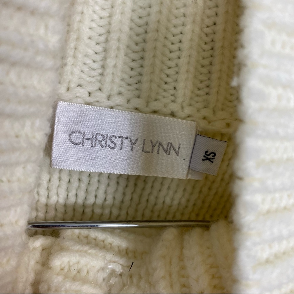 Christy Lynn Iris‎ Cable Knit Cardigan Crean Wool Blend Size XS - Picture 7 of 13